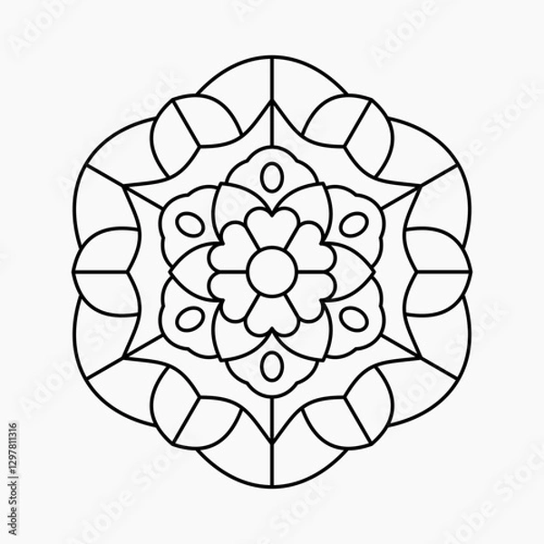 Obraz Simple Mandala Coloring Page Vector