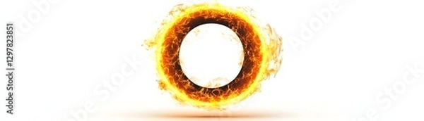 Fototapeta Circular flame effect on white isolated background.