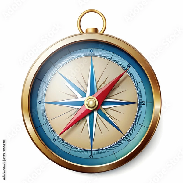 Fototapeta compass on white background
