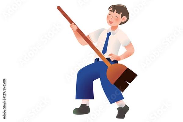 Fototapeta Student Presenting Activity on school | character Student | Students Activity on Class | Studying Activity Illustration