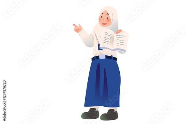 Fototapeta Student Presenting Activity on school | character Student | Students Activity on Class | Studying Activity Illustration