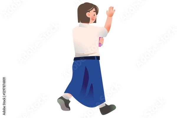 Fototapeta Student Presenting Activity on school | character Student | Students Activity on Class | Studying Activity Illustration