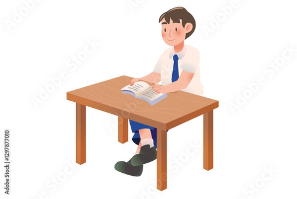Fototapeta Student Presenting Activity on school | character Student | Students Activity on Class | Studying Activity Illustration