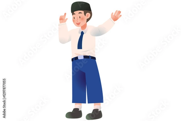 Fototapeta Student Presenting Activity on school | character Student | Students Activity on Class | Studying Activity Illustration