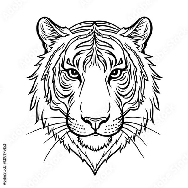 Fototapeta tiger head vector