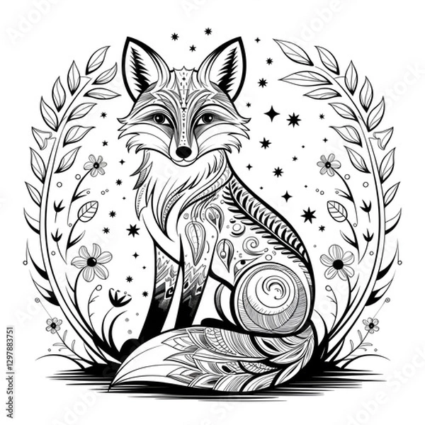 Obraz Fox vector illustration white backround