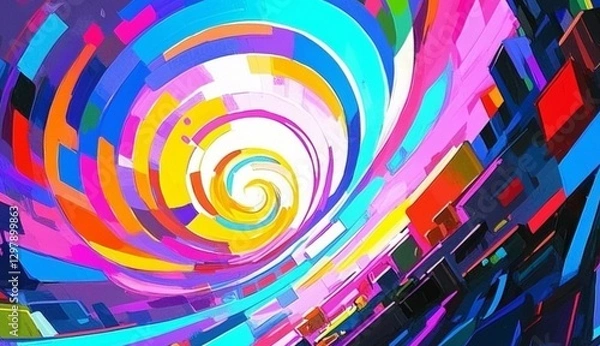 Obraz abstract background with colorful lines