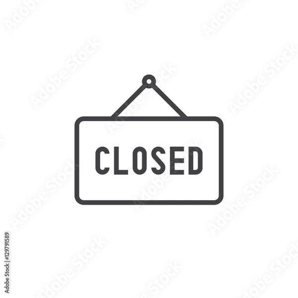 Obraz closed line icon, outline vector sign, linear pictogram isolated on white. logo illustration