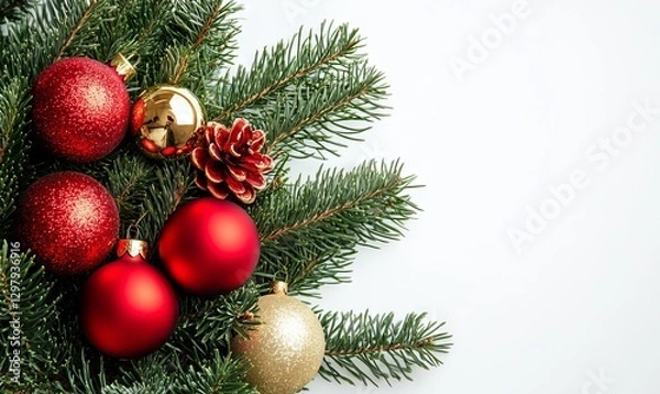 Fototapeta The design of this New Year's card or invitation is minimalist