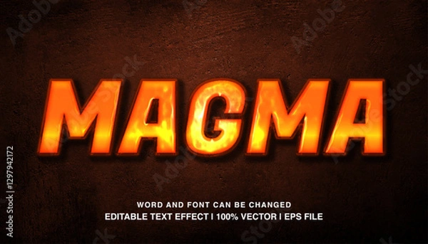 Fototapeta Magma editable text effect