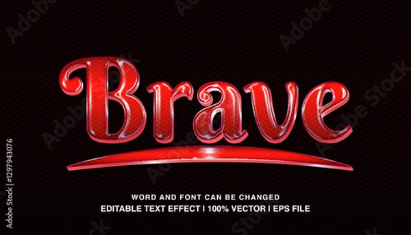 Obraz editable text effect brave red glossy
