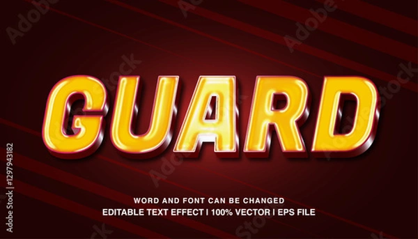 Obraz editable text effect guard red glossy