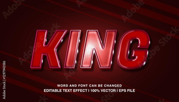 Obraz editable text effect king red glossy