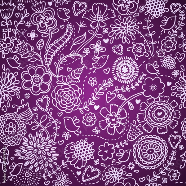 Obraz seamless floral pattern in vector