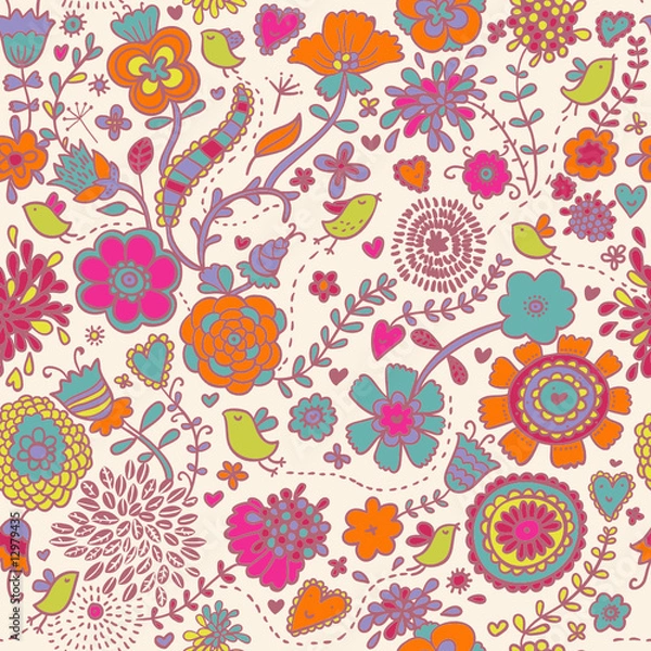 Obraz Colorful seamless pattern - vector illustration