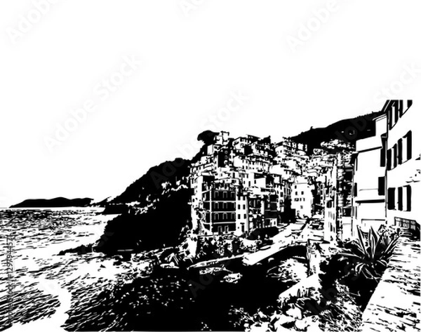 Obraz Cinque Terre Sketch Drawing
