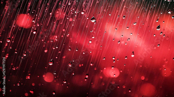 Fototapeta rain bloody drop abstract red pattern macro close up