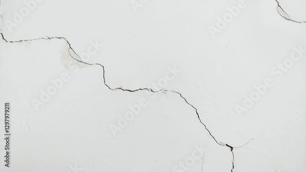Obraz white old cracked concrete wall with texture