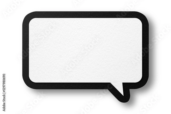 Obraz Black paper speech bubbles separated on transparent background