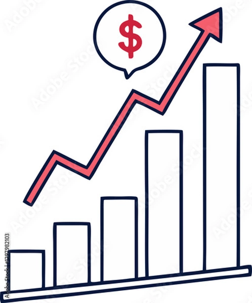 Obraz business graph with arrow