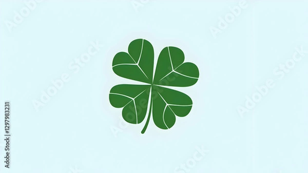 Fototapeta Isolated four-leaf clover on a clear or white background
