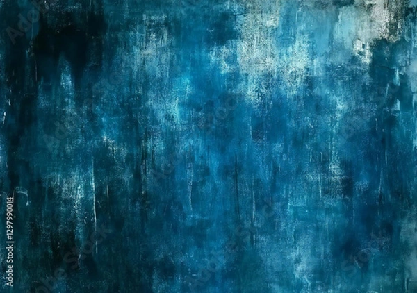 Obraz 深海の青 - 抽象的な水彩アート