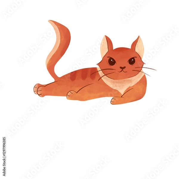 Fototapeta Orange cat illustration
