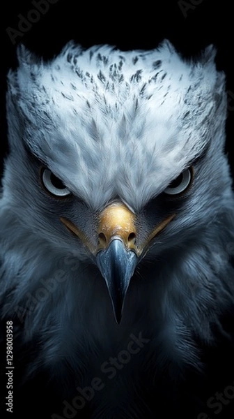 Obraz Majestic Eagle Portrait Powerful Bird of Prey Intense Gaze Wildlife Photography Dark Background     