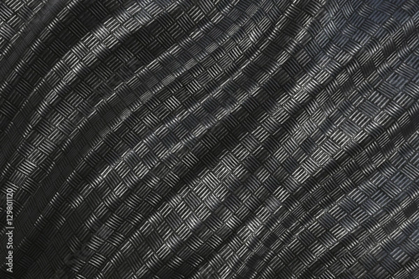 Fototapeta Metallic pattern texture abstract wave curve background. 3D rendering