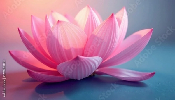 Fototapeta Soft petals unfolding on a gradient background , flowers, yellow, pink