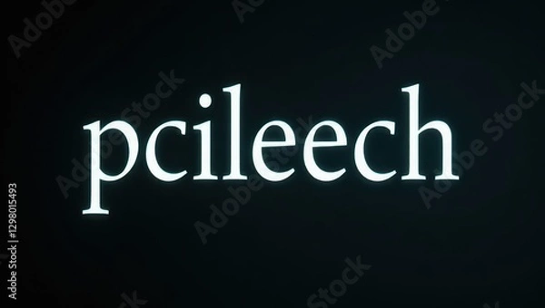 Fototapeta Pcileech. Word pcilech is illuminated up in dark room