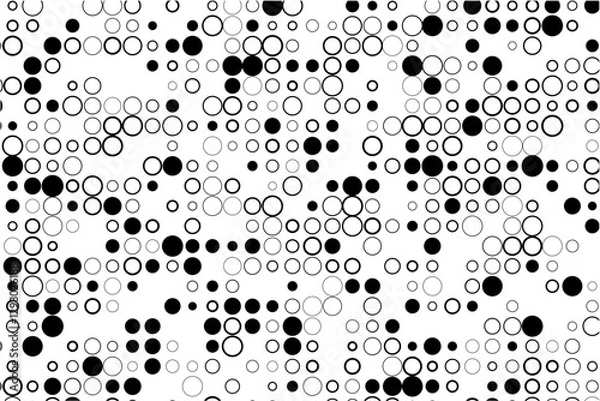 Fototapeta Minimalist design of circle grid with gaps and fills