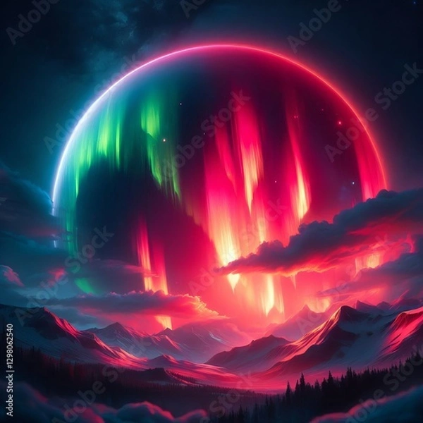 Fototapeta Red Glow Rare instances show a red glow indicating higher altitu