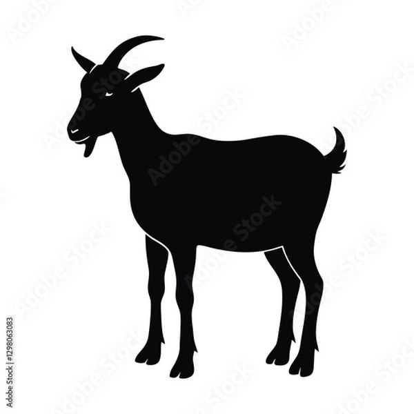 Fototapeta vector silhouette of a goat
