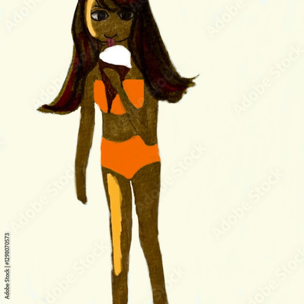 Obraz Summer Beach portrait illustration