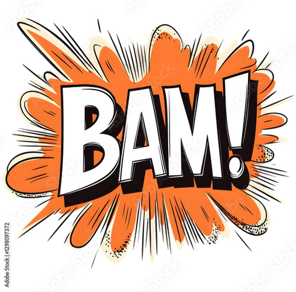 Obraz Comic Style BAM Explosion Illustration Isolated