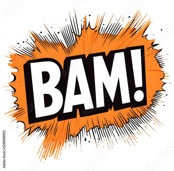 Obraz Comic Style BAM Explosion Graphic Sticker Isolated