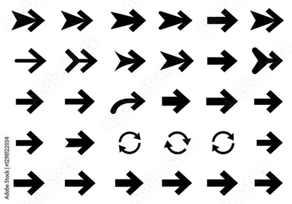 Fototapeta Black arrow icon pack