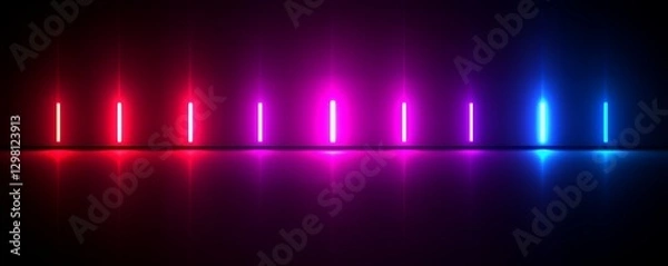 Fototapeta Vibrant Neon Lights Reflecting on a Sleek Dark Surface A Colorful Abstract Background