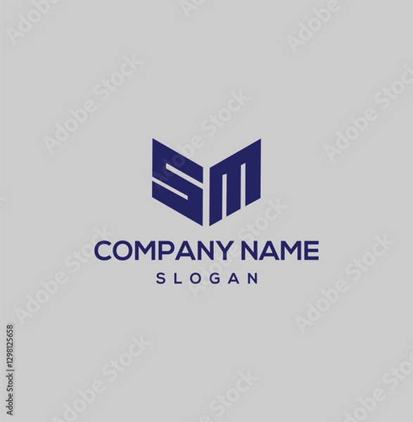Fototapeta SM Letter Logo Design - Modern Monogram Vector Template
