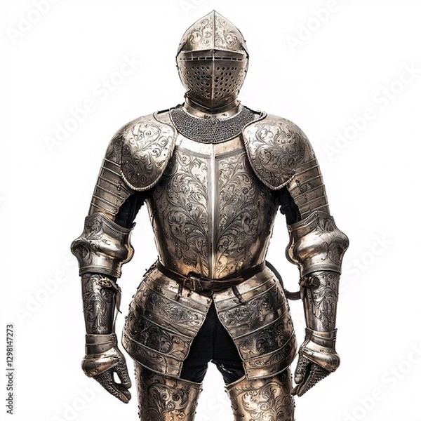 Obraz Detailed Close-Up of Ornate Medieval Knight Armor with Design