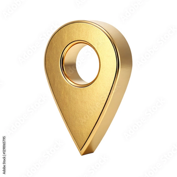 Obraz golden key isolated on white background
