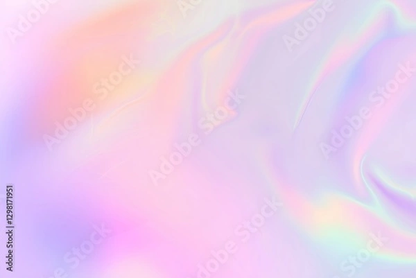 Fototapeta Soft iridescent gradient with fluid, dreamy hues of pink, purple. Perfect for modern backgrounds, web design, or digital art projects. High-resolution abstract texture with a smooth, ethereal glow.