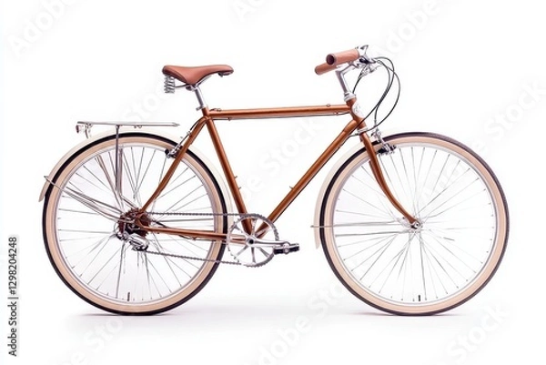 Fototapeta Classic bicycle with minimalist design on a white background showcasing unique craftsmanship and thoughtful details