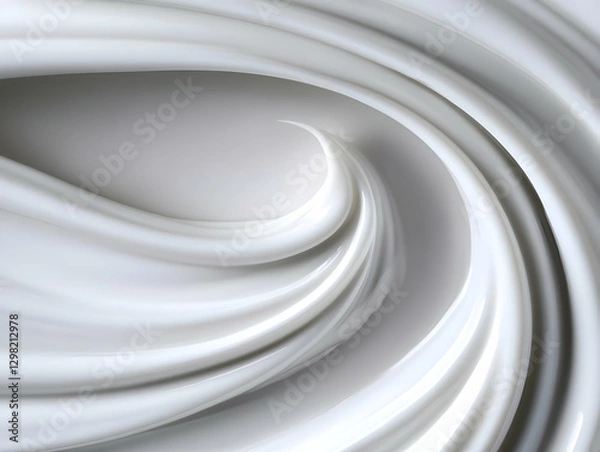 Fototapeta Abstract White Swirl 3D Render