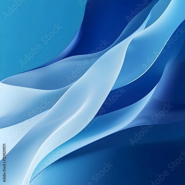 Obraz Abstract blue wave patterns creating a dynamic and flowing composition