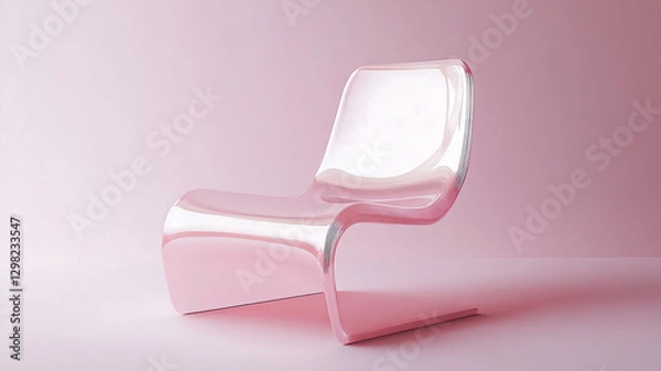 Fototapeta Minimalist chair casts soft glow, inviting relaxation and contemplation, its simple elegance testament to modern design