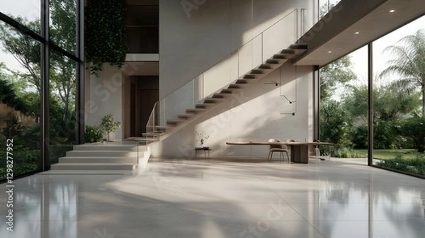 Fototapeta Modern House Interior 3D Render