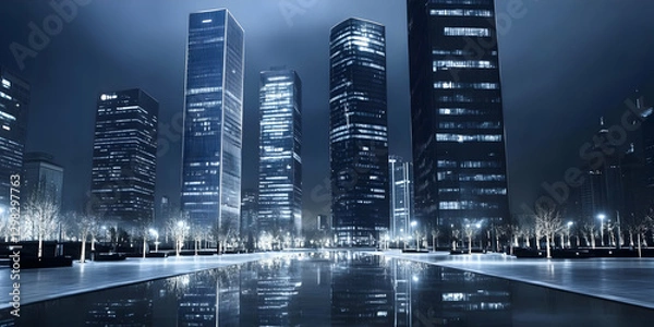 Fototapeta Night Cityscape Illustration