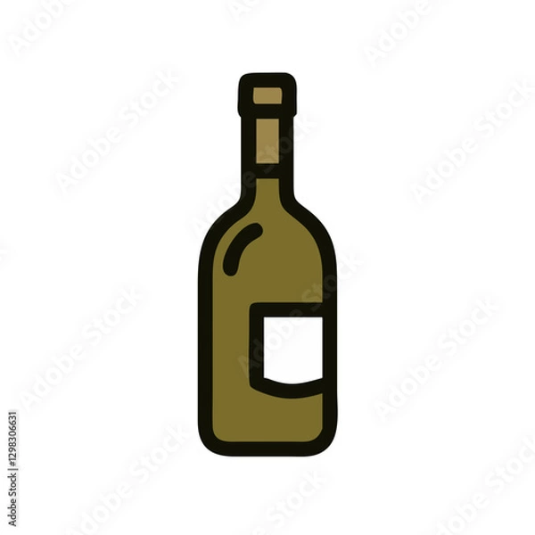 Fototapeta Elegant vector wine bottle icon suitable for restaurant menus, event invitations, or wine tasting presentations that showcases quality wine culture